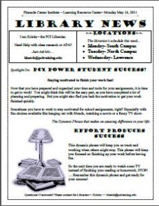 Library News 16 May, 2011
