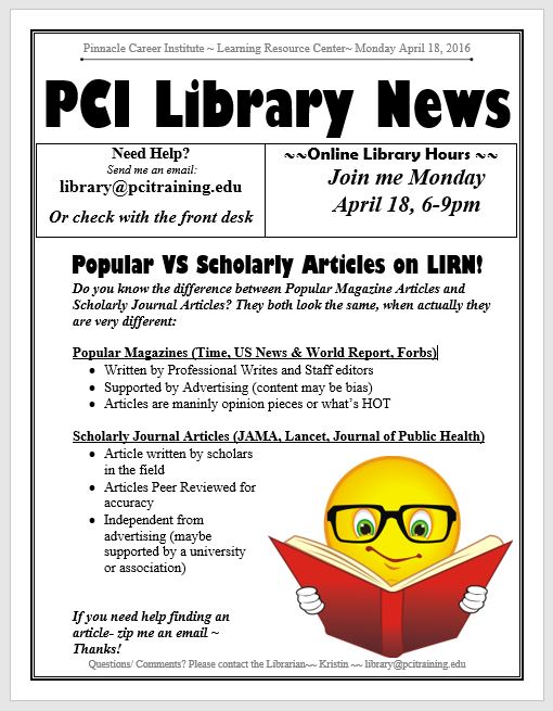 PCI-NEwsletter 18 April 2016