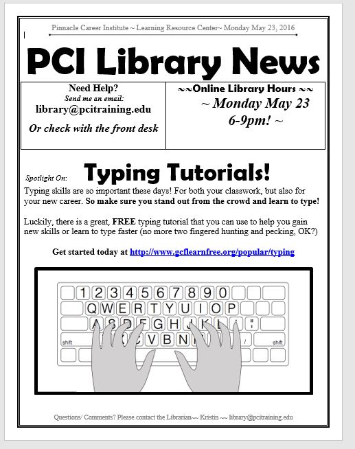 PCI-Newsletter 23 May 2016-typingtutor